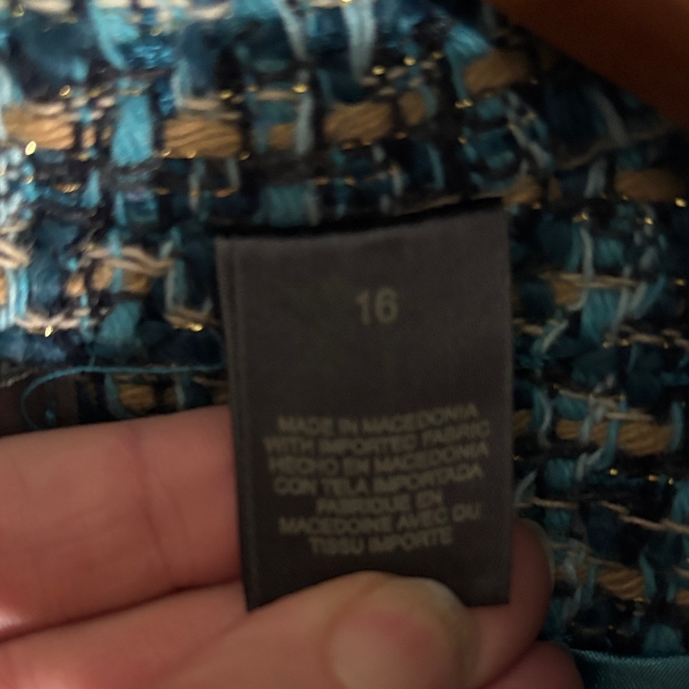 Liz Claiborne Women's Textured Blazer - Blue and Black - Picture 3 of 10